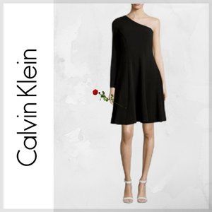 Calvin Klein One-Shoulder Long Sleeve LBD NWT